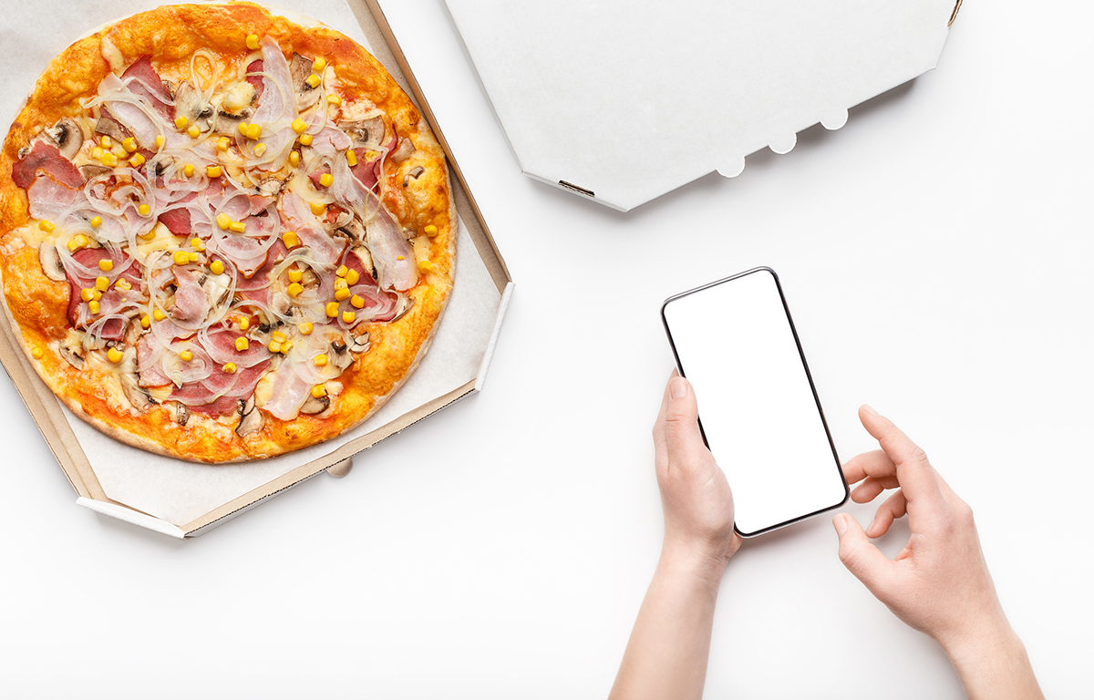Заказ пиццы через смартфон